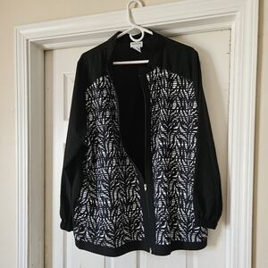 Bon Worth Black and White Patterned Bomber Jacket